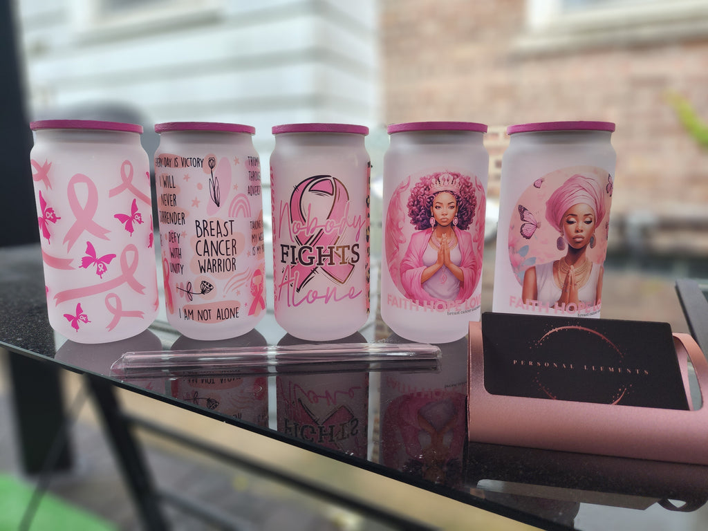 Breast Cancer Awareness Glass Tumbler Sets