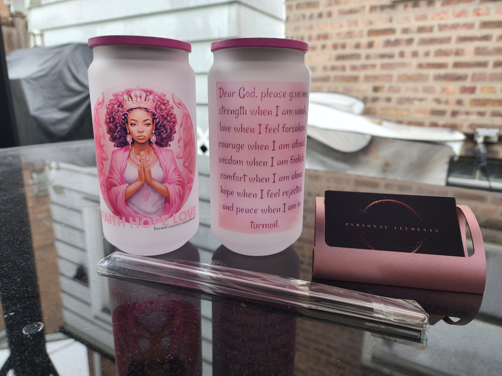 Breast Cancer Awareness Glass Tumbler Sets