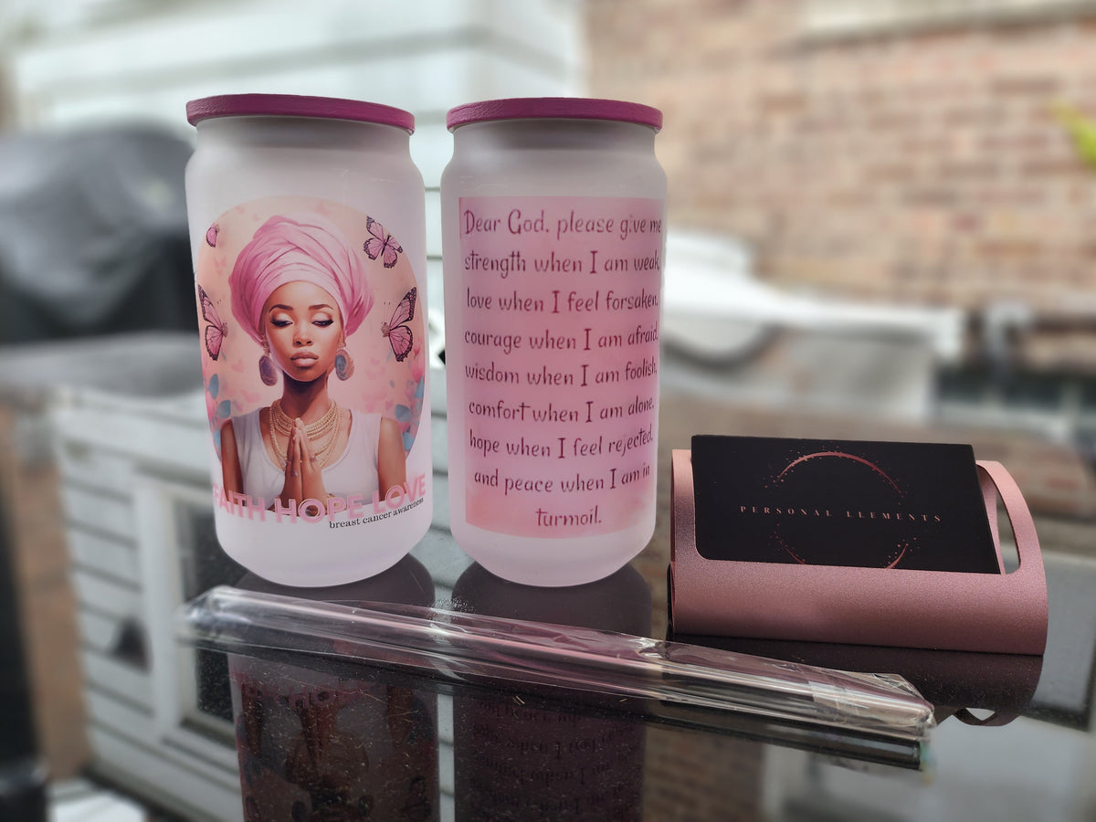 Breast Cancer Awareness Glass Tumbler Sets