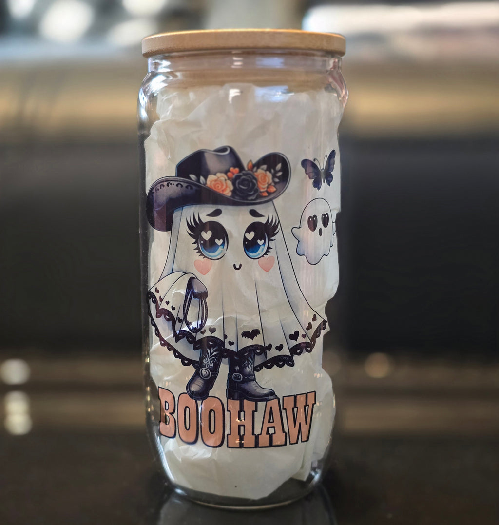 Cute Ghost 18oz Clear Glass Tumblers