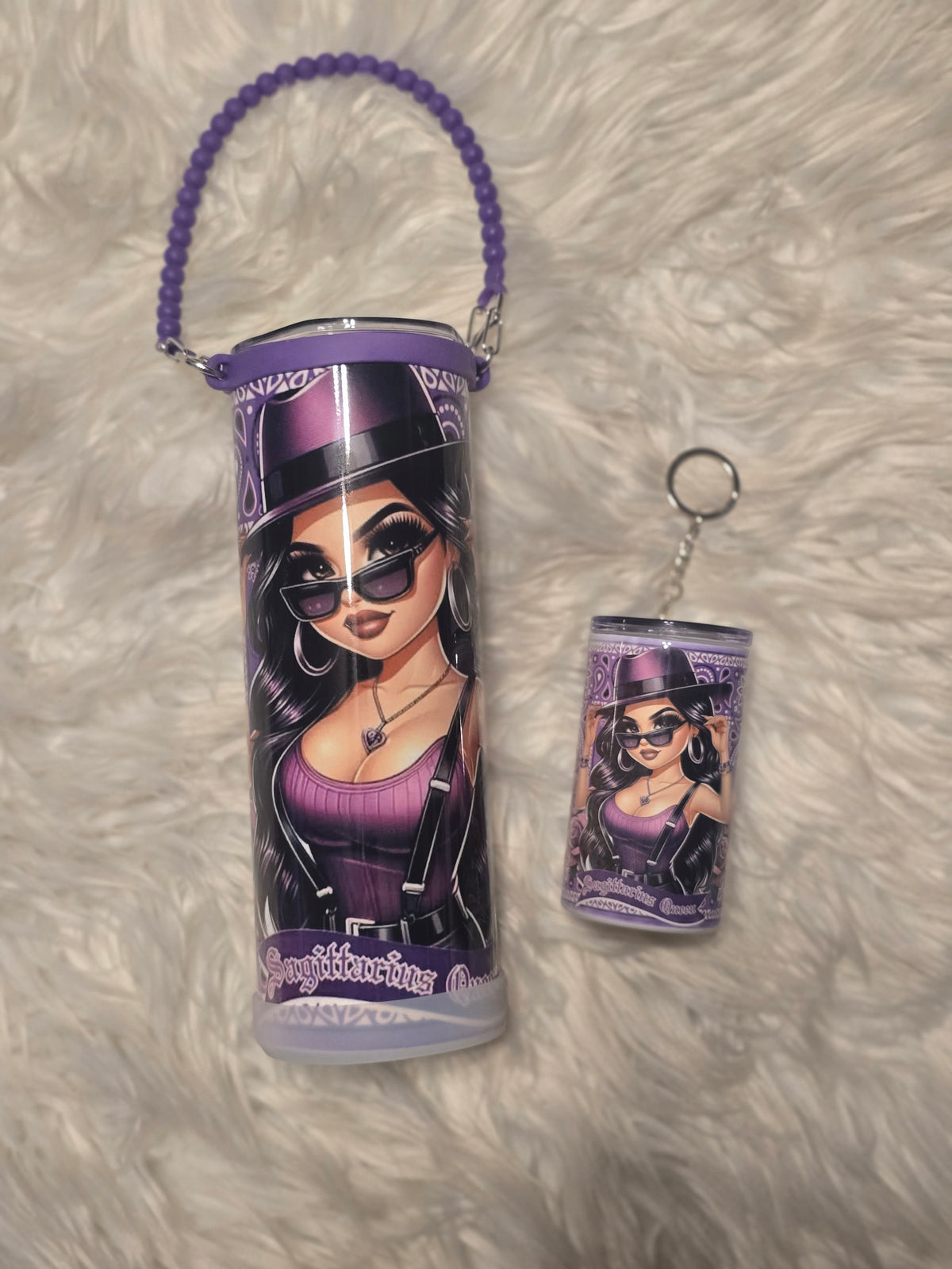 Latina Zodiac Tumbler (20oz) w/Handle & Matching Shot Tumbler (3oz)