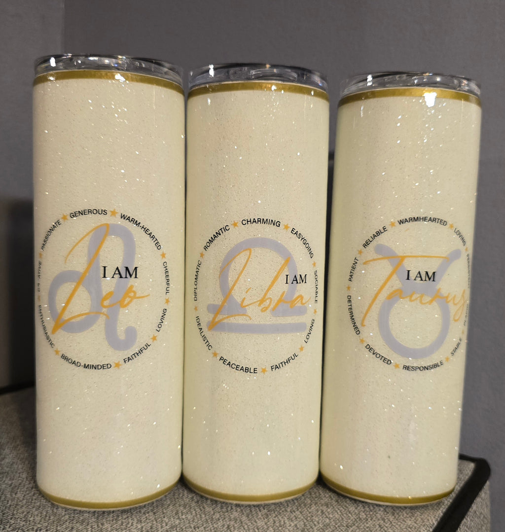 I AM - White Zodiac 20oz Tumblers
