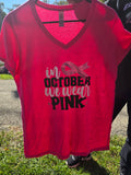 In October We Wear Pink - Breast Cancer Awareness Tshirt (V-Neck)