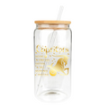 Gold Zodiac Clear Glass Tumbler